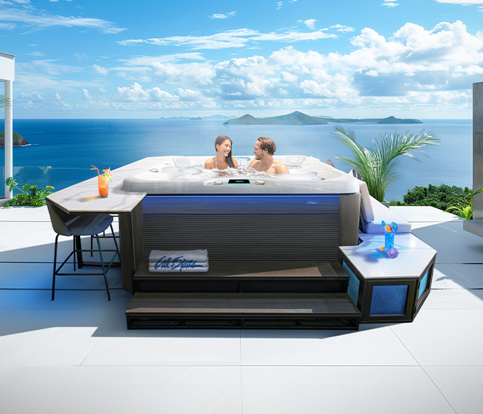 Calspas hot tub being used in a family setting - Roswell
